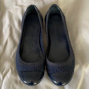 Alfani blue flats. 6/36. Patent leather on toes & heels.